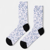 90e verjaardag Blue Random Number Pattern 90 Sokken (Links)