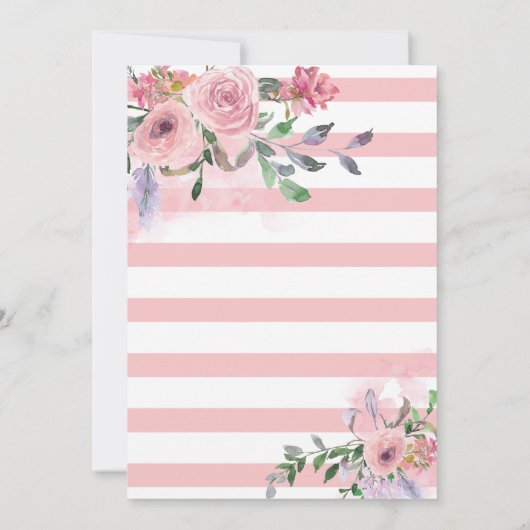 90e verjaardag Blush Roze Waterverf Kaart (Achterkant)