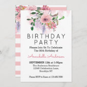 90e verjaardag Blush Roze Waterverf Kaart (Voorkant / Achterkant)