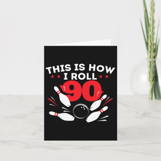 90e verjaardag Bowling Lover 90 jaar oude dag Kaart (Voorkant)