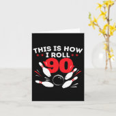 90e verjaardag Bowling Lover 90 jaar oude dag Kaart (Gele Bloem)