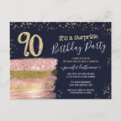 90e verjaardag Briefkaart Glitter Cake Surprise Pa (Voorkant)