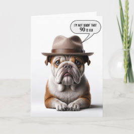 90e verjaardag Bulldog met Fedora Kaart