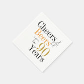 90e verjaardag Cheers and Beers Minimal Party Servet (Hoek)