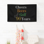 90e verjaardag Cheers Beers Golf Party Spandoek (Insitu)