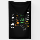 90e verjaardag Cheers Beers Golf Party Spandoek (Verticaal)