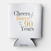90e verjaardag Cheers en bieren Minimale feestguns Blikjeskoeler (Voorkant)