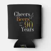 90e verjaardag Cheers en bieren Party Black Gold Blikjeskoeler (Achterkant)