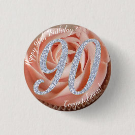 90e Verjaardag Cupcake 3 Cm Ronde Badge Ronde Button 3,2 Cm