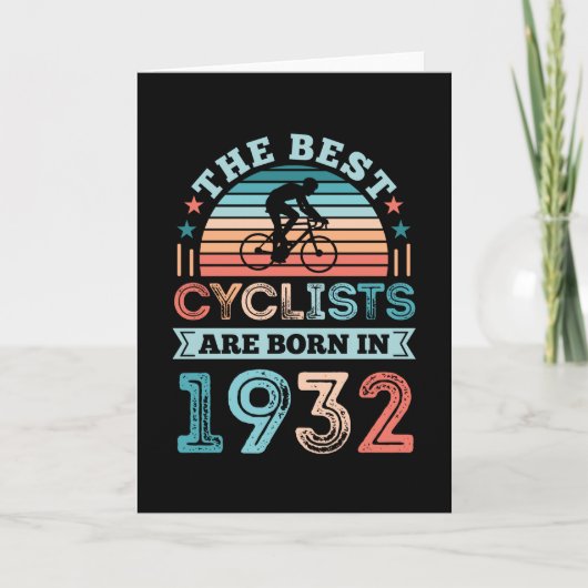 90e verjaardag Cycling Gift Best Cyclist, geboren Kaart (Voorkant)