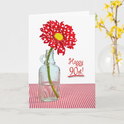 90e verjaardag Daisy Kaart (Gele Bloem)