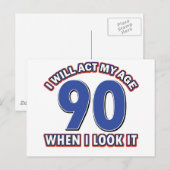 90e verjaardag design briefkaart (Voorkant / Achterkant)