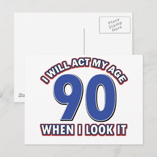 90e verjaardag design briefkaart (Voorkant / Achterkant)