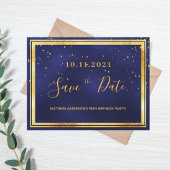 90e verjaardag donkerblauw goud met uitzondering v briefkaart