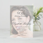 90e verjaardag Eenvoudige legante foto Kaart (Staand voorkant)