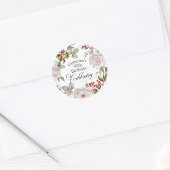 90e verjaardag Elegant December Bloemen Ronde Sticker