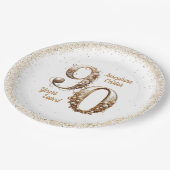 90e verjaardag Elegant feest Papieren Bordje (Gekanteld)