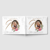 90e verjaardag Elegant Floral botanische foto Gastenboek (Volledig)