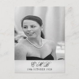 90e verjaardag Elegant Foto Monogram Birthday Briefkaart