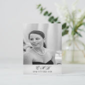 90e verjaardag Elegant Foto Monogram Birthday Briefkaart (Staand voorkant)