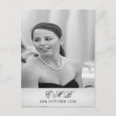 90e verjaardag Elegant Foto Monogram Birthday Briefkaart (Voorkant)