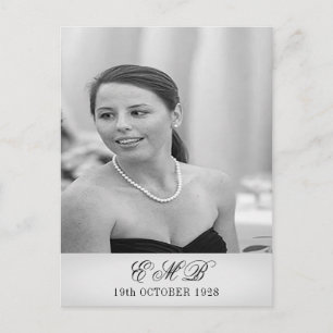 90e verjaardag Elegant Foto Monogram Birthday Briefkaart