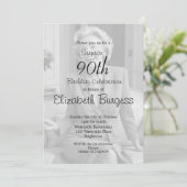 90e verjaardag Elegant Foto Monogram Birthday Kaart (Staand voorkant)
