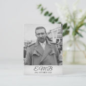 90e verjaardag Elegant Foto Monogram Mannelijke ve Briefkaart (Staand voorkant)