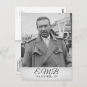 90e verjaardag Elegant Foto Monogram Mannelijke ve Briefkaart (Voorkant / Achterkant)