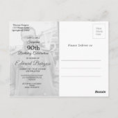 90e verjaardag Elegant Foto Monogram Mannelijke ve Briefkaart (Achterkant)
