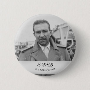 90e verjaardag Elegant Foto Monogram Mannelijke ve Ronde Button 5,7 Cm