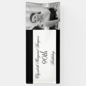 90e verjaardag Elegant foto Personal Black White Spandoek (Verticaal)
