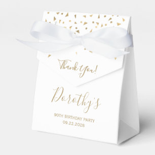 90e verjaardag Elegant Gold Confetti White Bedankdoosjes