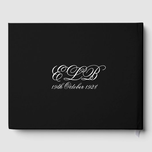 90e verjaardag Elegant Personal Monogram Birthday Gastenboek (Achterkant)