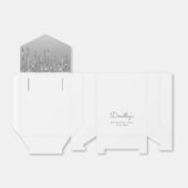 90e verjaardag Elegant Silver Glitter Drip Script Bedankdoosjes (Uitgevouwen)