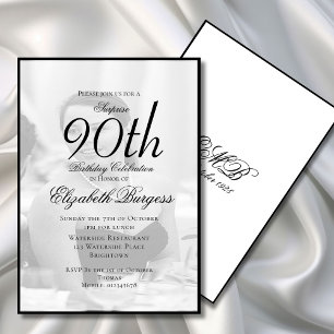 90e verjaardag Elegant Single Photo Birthday Kaart