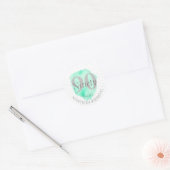 90e verjaardag , elegante Blauwgroen aanschaf Ronde Sticker (Envelop)
