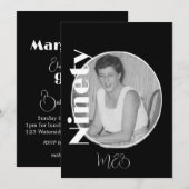 90e verjaardag Elegante foto uitnodiging (Voorkant / Achterkant)