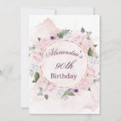 90e verjaardag Elegante Rozen Kaart (Achterkant)