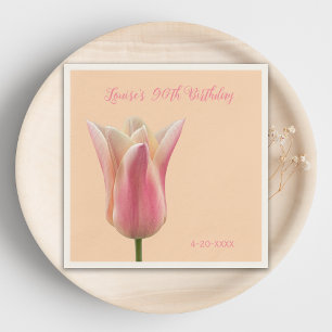 90e verjaardag Elegante Tulp Bloem Party Servetten