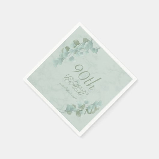 90e verjaardag Eucalyptus Foliage Elegant Green Servet (Hoek)