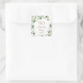 90e verjaardag Eucalyptus Hartelijk dank Vierkante Sticker (Tas)