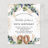 90e verjaardag - eucalyptusbegrotingsuitnodiging flyer (Voorkant)