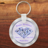 90e verjaardag Favors PERSONALISEERD VOOR HAAR Sleutelhanger (Voorkant)
