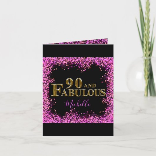 90e verjaardag feestdagen kaart (Voorkant)