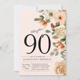 90e verjaardag Floral Kaart