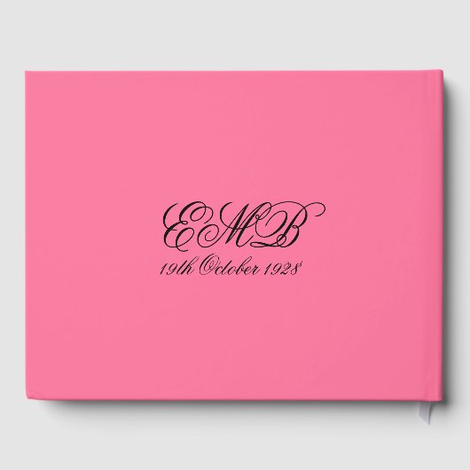 90e verjaardag Floral Personal Monogram Birthday Gastenboek (Achterkant)