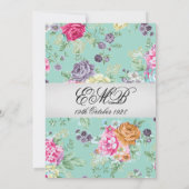 90e verjaardag Floral Roos Personal Birthday Kaart (Achterkant)