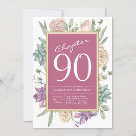 90e verjaardag Floral verrassingsfeest Kaart