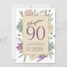 90e verjaardag Floral verrassingsfeest Kaart